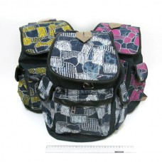 Рюкзак-мешок молодежный 2254 Латки, 4 отдела, 40х30х16см, микс расцветок