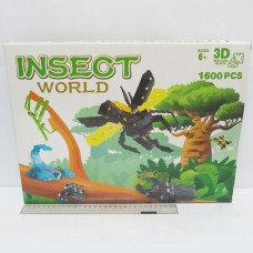 Конструктор пластиковый 3D, К1389 Мир насекомых, 1600 деталей