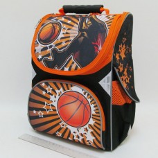 Рюкзак-коробка детский J.Otten, JO-1602 Баскетбол, 13,5  дюймов, 3 отдела, ортопедическая спина, светоотражатель