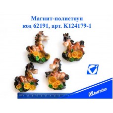 Магнит керамический K124179-1 Лошадка в ожерелье с цветами