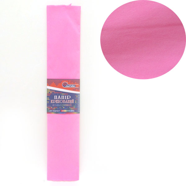 Креповая бумага KR55-8011 55%, светло-розовый 50*200см, основа20г/м2, общ.31г/м2