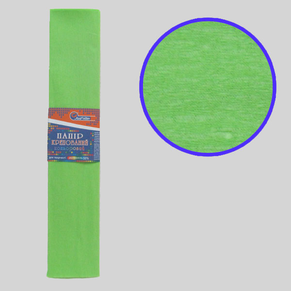 Креповая-бумага J.Otten KR110-8012 110%, салатовый 50*200см, основа 50г/м2, общ.105г/м2
