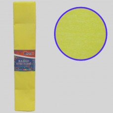 Креповая бумага KR110-8014 110%, светло-жёлтый 50*200см, основа20г/м2, общ.42г/м2