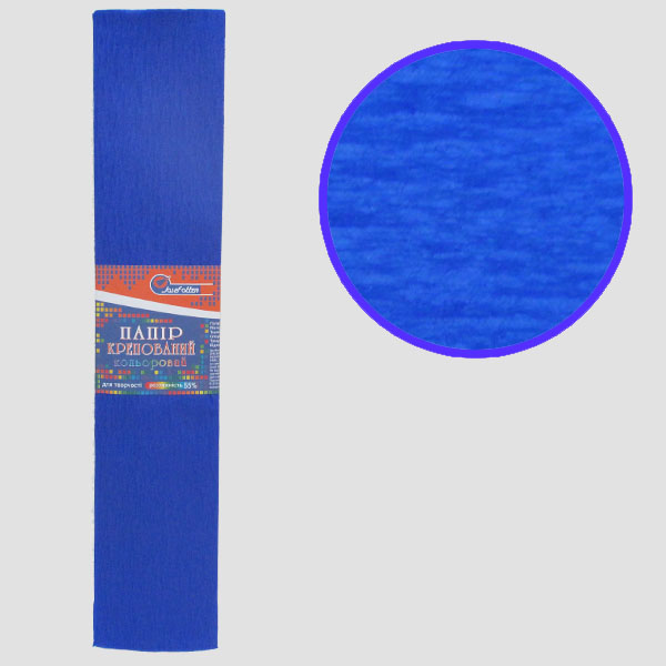 Креповая бумага KR35-8042 35%, синий 50*200см, основа20г/м2, общ.27г/м2