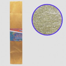 Креповая бумага KRM-8061 30%, металлик золотистый 50*200см, основа60г/м2, общ.105г/м4