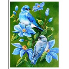 Раскраска по номера 30*40см J.Otten EKTL1337_O Синие птицы OPP холст на раме краск. кисти.