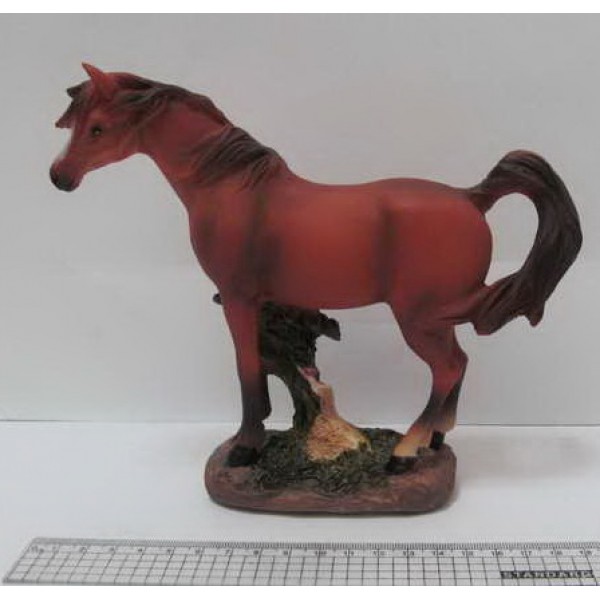 Фигурка керамическая LE02061 Лошадь гнедая стоящая