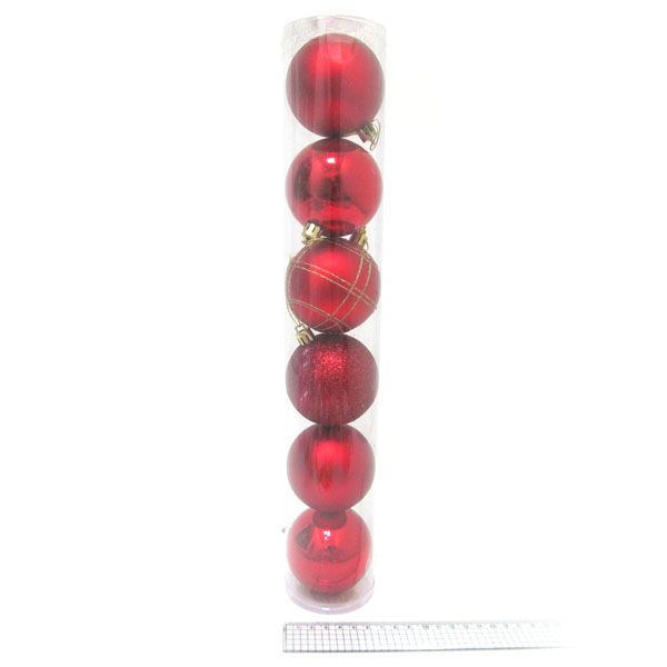 Набор елочных шаров NY7173-7 RED, D7см, 6 штук