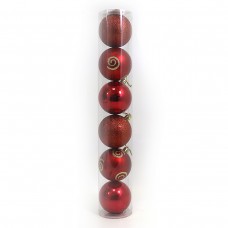 Набор елочных шаров NY7180-7 Red, D7см, 6 штук