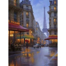 Раскраска по номера 40*50см J.Otten EOTG6090_B Улицы Парижа карт.уп холст на раме краск. кисти.