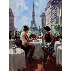 Раскраска по номера 40*50см J.Otten EOTG6333_B Ресторан в Париже карт.уп холст на раме краск. кисти.