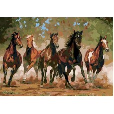 Раскраска по номера 40*50см J.Otten EPH9328_O Табун лошадей OPP холст на раме с краск.кисти