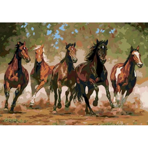Раскраска по номера 40*50см J.Otten EPH9328_O Табун лошадей OPP холст на раме с краск.кисти