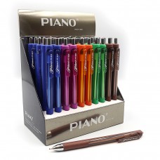 Ручка шариковая масляная автомат "Piano" PT-321 синяя, микс цветов корпуса