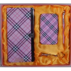 Набор подарочный NP11117 Шотландка, ручка, набор для маникюра, кошелек, брелок