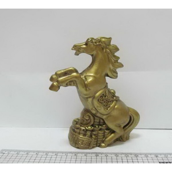 Фигурка керамическая 14532 Лошадка золотая с монетами