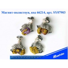Магнит керамический SY07903 Барашек с золотом 6,2х2х7см