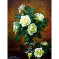 Раскраска по номера 40*50см J.Otten Y5536_O Белые розы OPP холст на раме с краск.кисти