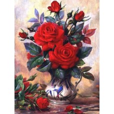 Раскраска по номерам 40*50см Y5537_O Красные розы OPP, холст на раме,краски, кисти