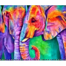 Алмазная мозаика по номерам 40*50см J.Otten EZ-512  Красочный слон карт уп. холст на раме
