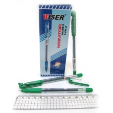 Ручка гелевая Wiser Monitor 0,6мм c грипом зелёная