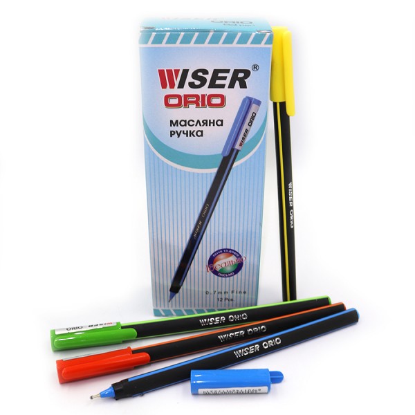Ручка шариковая масляная Wiser Orio 0,7мм soft-touch треугольная (чёрный корпус) чёрная